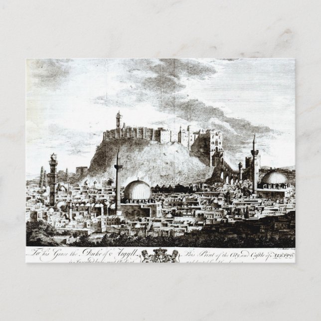 A view of the city and castle of Aleppo, Syria Postcard (Front)