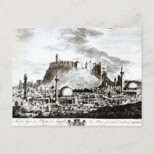 A view of the city and castle of Aleppo, Syria Postcard