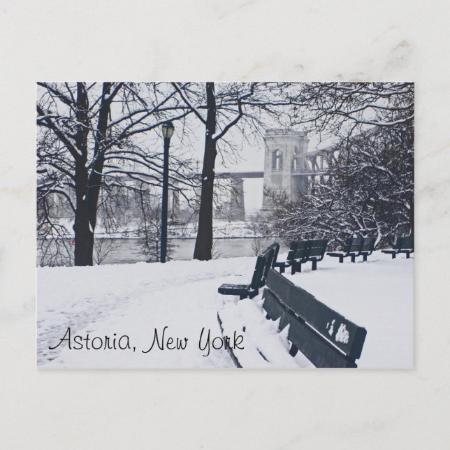 A View of the Hellgate Bridge, Astoria NY Postcard (Front)