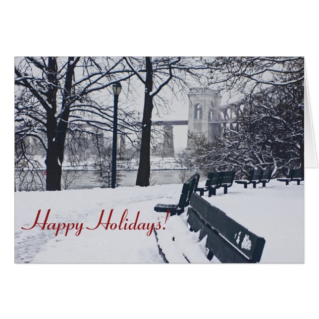 A View of the Hellgate Bridge Greeting Card (Front Horizontal)