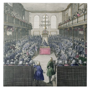 A View of the House of Commons, engraved by B. Col Ceramic Tile
