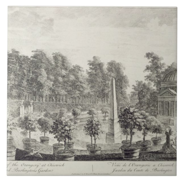 A View of the Orangery, Lord Burlington's Garden a Tile (Front)