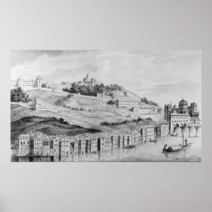 A view of the port of the city of Lyons Poster