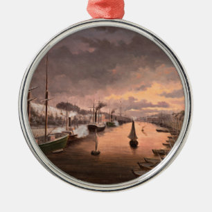 A View of the River Aura in Turku Metal Ornament