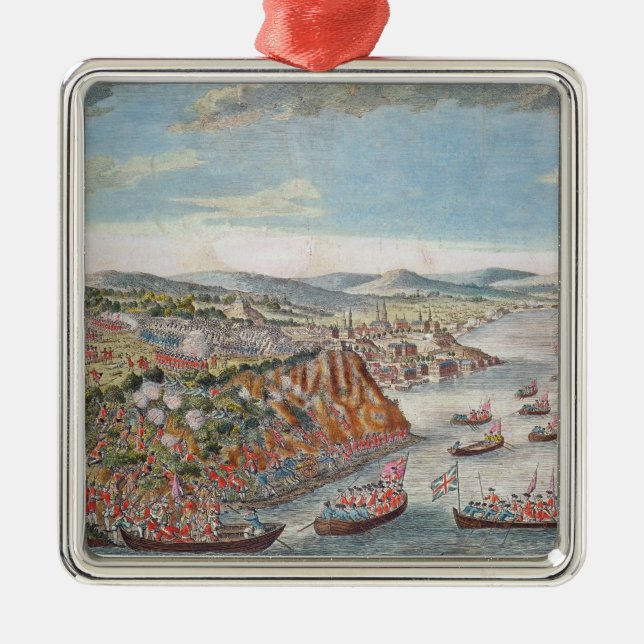 A View of the Taking of Quebec Metal Tree Decoration (Front)