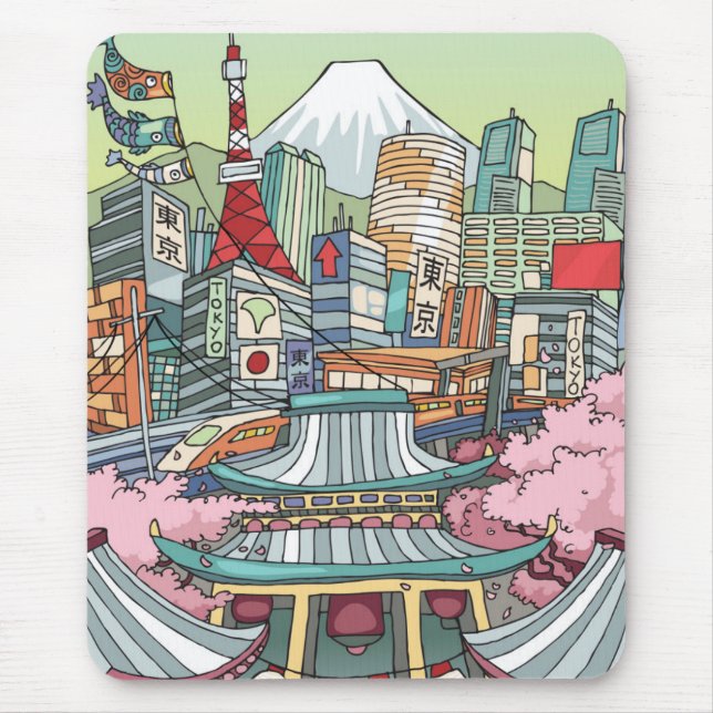 A View of Tokyo Mouse Pad (Front)
