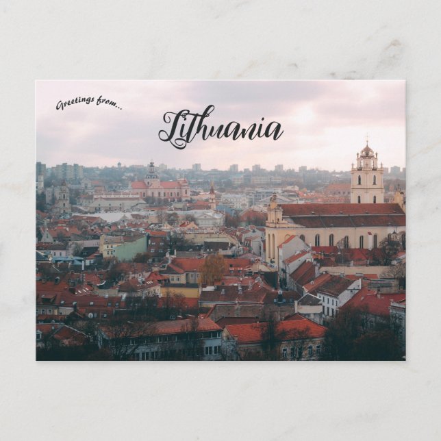A View of Vilnius Lithuania Postcard (Front)