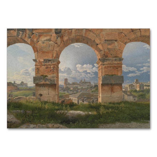 A View through Three Arches of the Colosseum Table Number (Front)