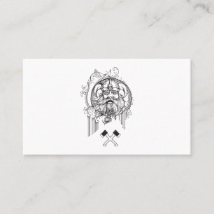 a viking and two mighty axes. business card