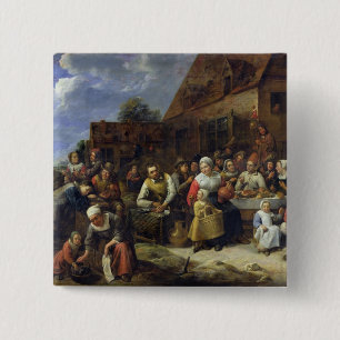A Village Banquet 15 Cm Square Badge