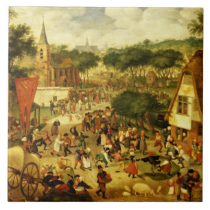 A Village Fair Ceramic Tile