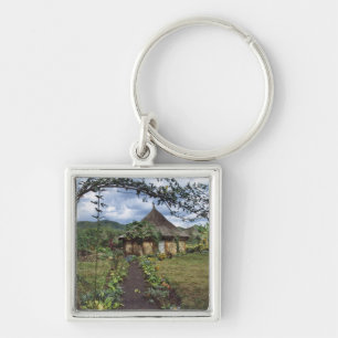 A village in the Highlands, Goroka, Papua New Key Ring