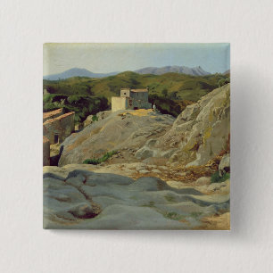 A Village in the Mountains 15 Cm Square Badge