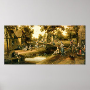 A Village Scene Poster
