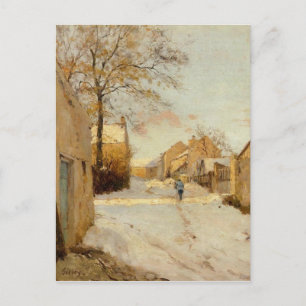 A Village Street in Winter by Alfred Sisley Postcard