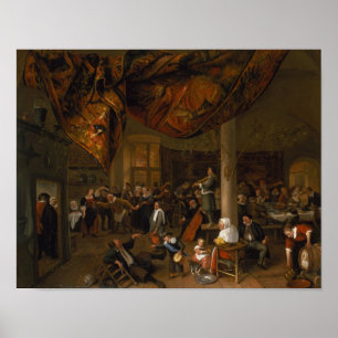 A Village Wedding Feast with Revellers Poster