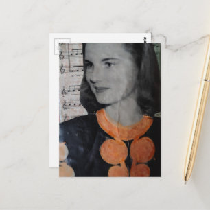 A Vintage Beautiful Woman Collage Postcard