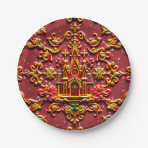 A VINTAGE CHURCH ~ Cute ~ Paper Plate