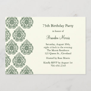 A Vintage Damask Birthday Invitation
