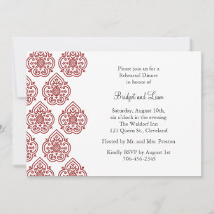 A Vintage Damask Rehearsal Dinner Invitation