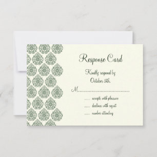 A Vintage Damask RSVP (green) Card