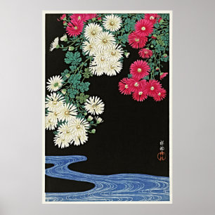 A Vintage Elegance - Chrysanthemums by Ohara Koson Poster