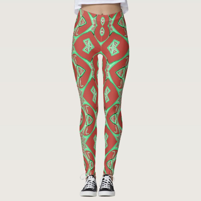 A vintage fabric texture "Ratti_Creative_Arts" Leggings (Front)