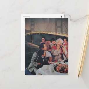 A Vintage Family Scenic Dinner at the Bridge  Postcard