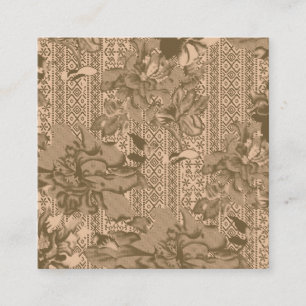 A vintage floral pattern with intricate brown desi enclosure card