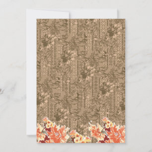 A vintage floral pattern with intricate brown desi invitation