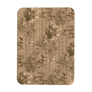 A vintage floral pattern with intricate brown desi magnet