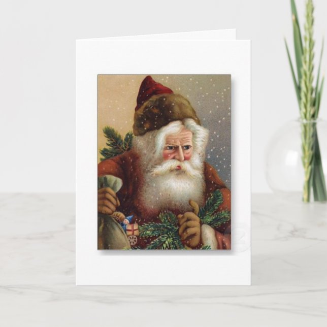 A Vintage German Santa Christmas Card (Front)