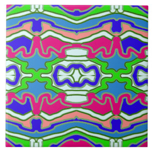 A vintage multicolor horizontal pattern ceramic tile