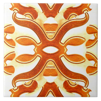 A vintage orange white classic trendy design  ceramic tile