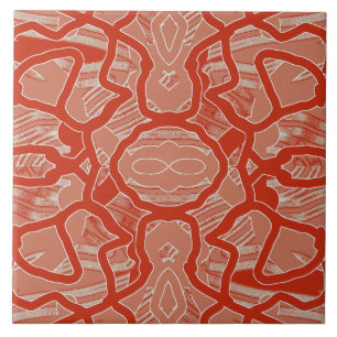A vintage red colour classic pattern  ceramic tile