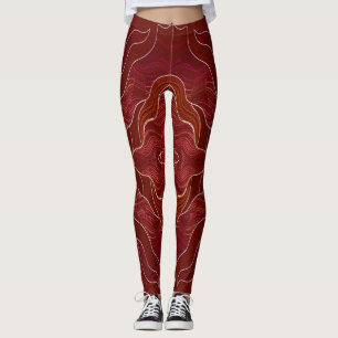 A vintage red "Ratti_Creative_Arts" Leggings
