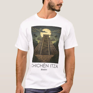 A Vintage Travel Art Of Chichén Itzá - Mexico  T-Shirt
