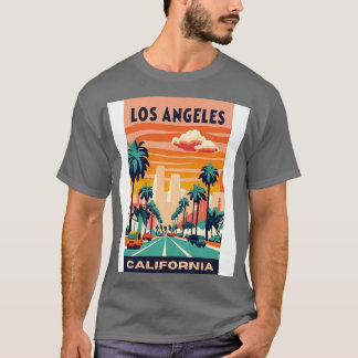 A Vintage Travel Art of Los Angeles California US  T-Shirt