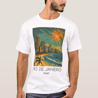 A Vintage Travel Illustration Of Rio De Janeiro - T-Shirt