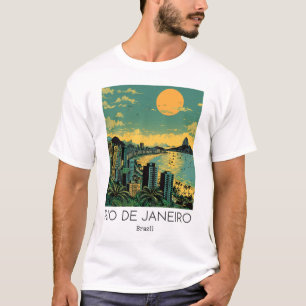 A Vintage Travel Illustration Of Rio De Janeiro - T-Shirt
