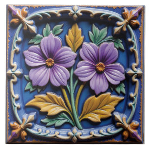 A Violet's Companion Ceramic Tile