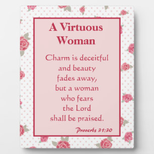 A Virtuous Woman Beautiful Floral  Plaque
