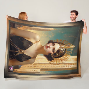 A Vision Of Art Deco Elegance AI Art by Xzendor7 Fleece Blanket