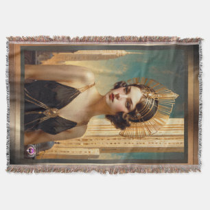 A Vision Of Art Deco Elegance AI Art by Xzendor7 Throw Blanket