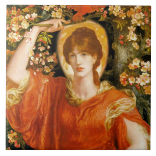 A Vision of Fiametta (Red-Haired Woman) (Rosetti) Ceramic Tile