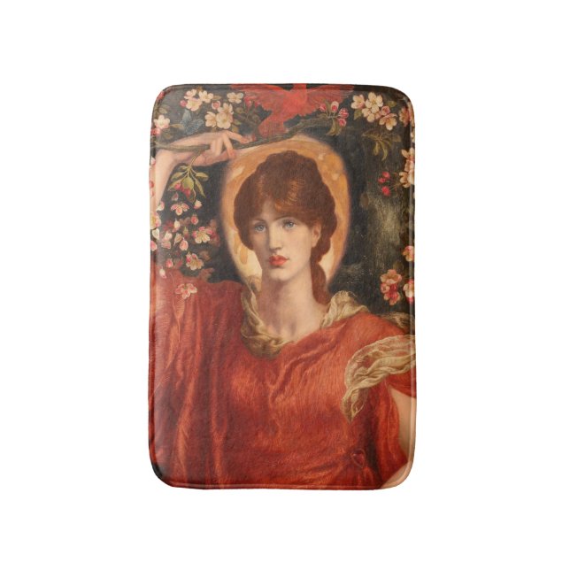 A Vision of Fiammetta 1878 Dante Gabriel Rossetti Bath Mat (Front Vertical)