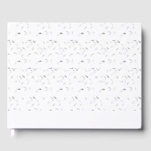 A visually appealing arrangement of white and grey guest book