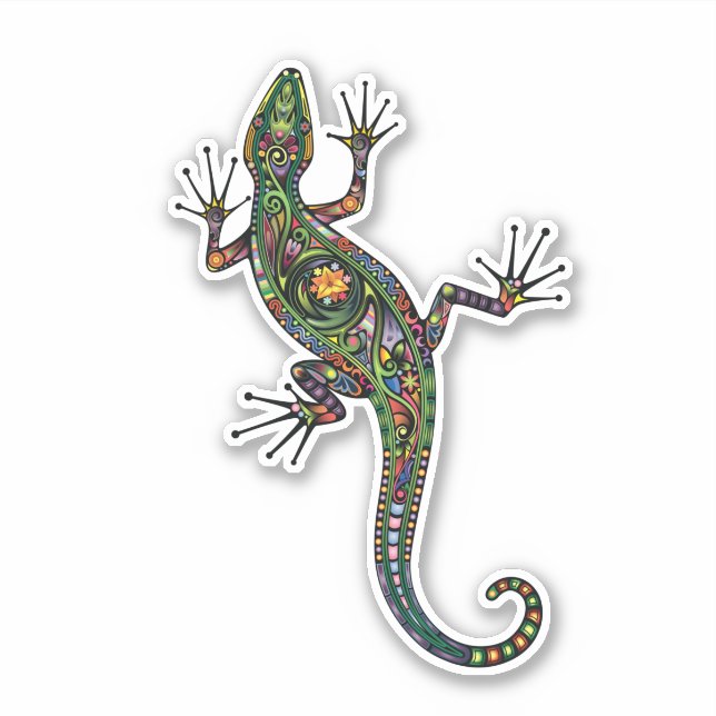 A vivid colourful climbing gecko / lizard (Front)