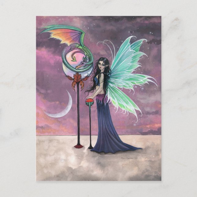 A Vivid Dream Fairy and Dragon Postcard (Front)