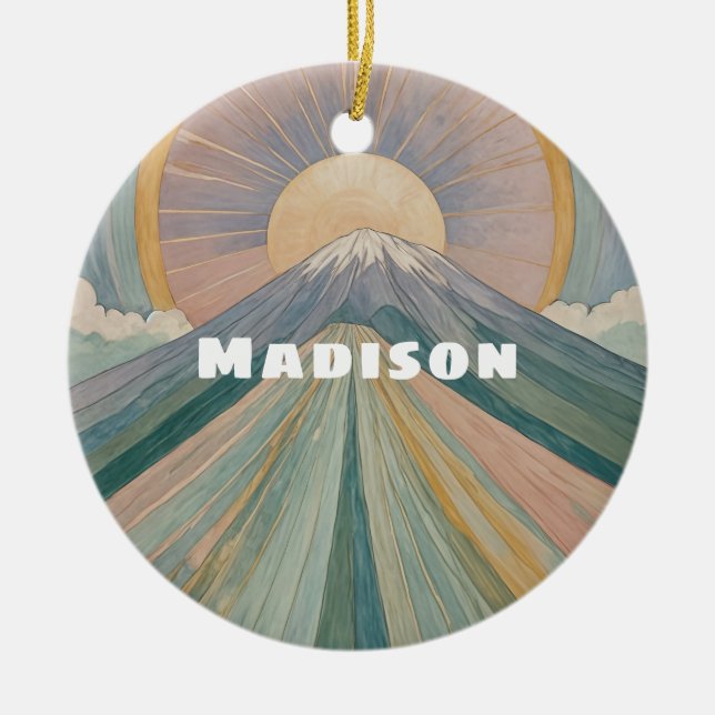 A Volcanic Serenade Personalized Ceramic Ornament (Front)